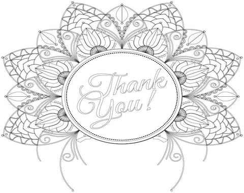 Coloring Greeting Cards- thank you 4