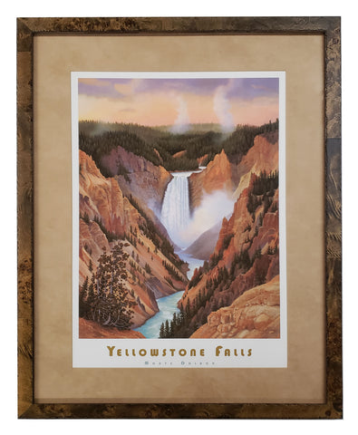 Yellowstone Falls Poster: Framed and Matted